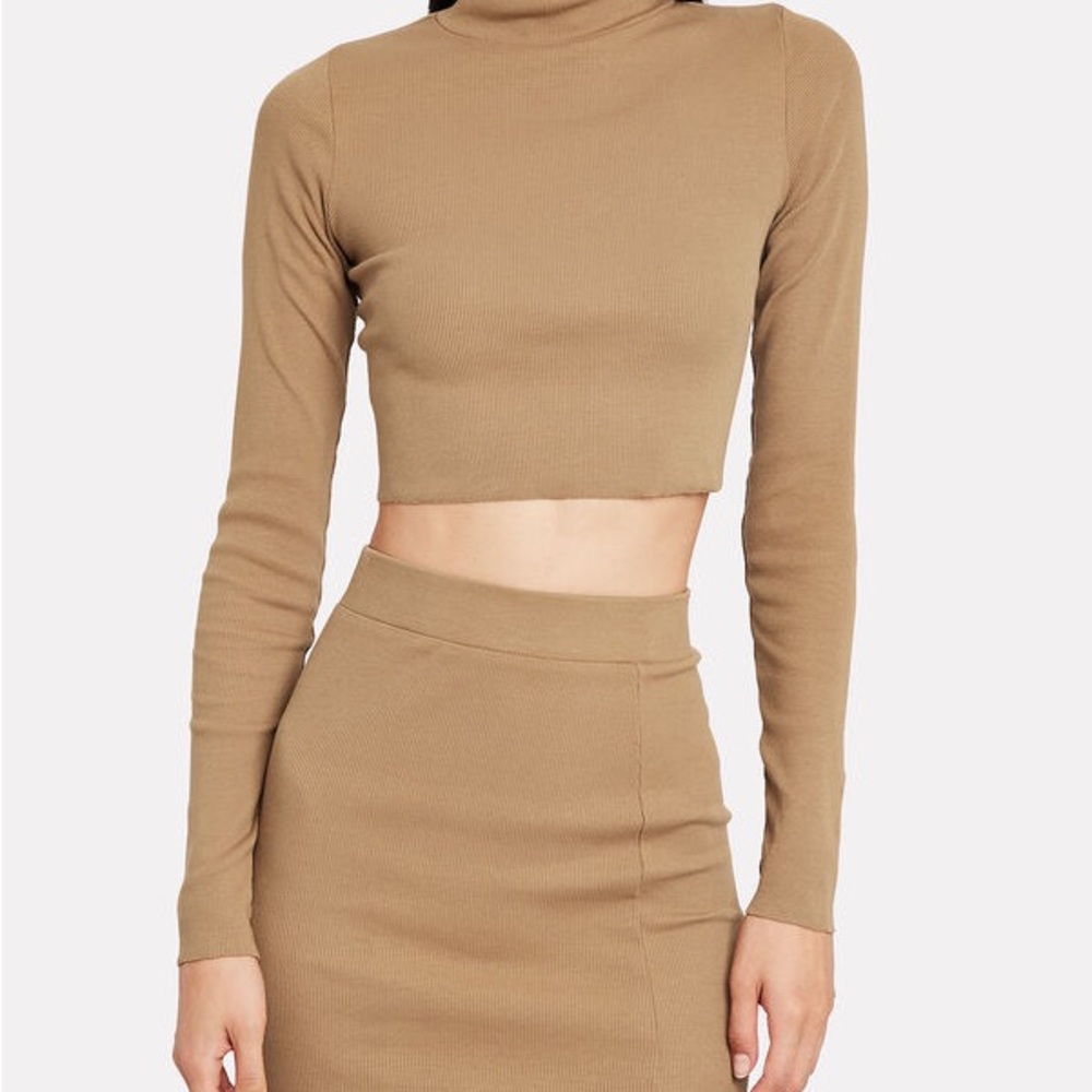 NSF Ribbed Cropped Turtleneck-Medium